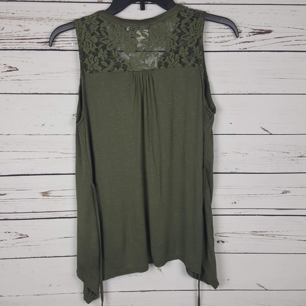 American Rag | Handkerchief Hem Lace Inset Tank - Picture 5 of 8